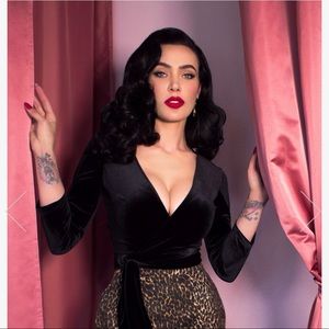 Vixen velvet wrap top